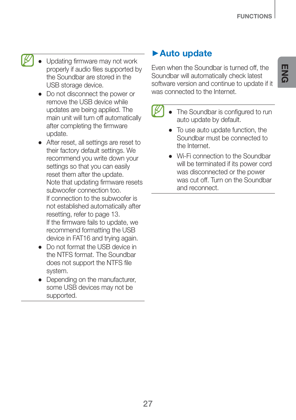 Auto update | Samsung HW-H750-ZA User Manual | Page 27 / 56