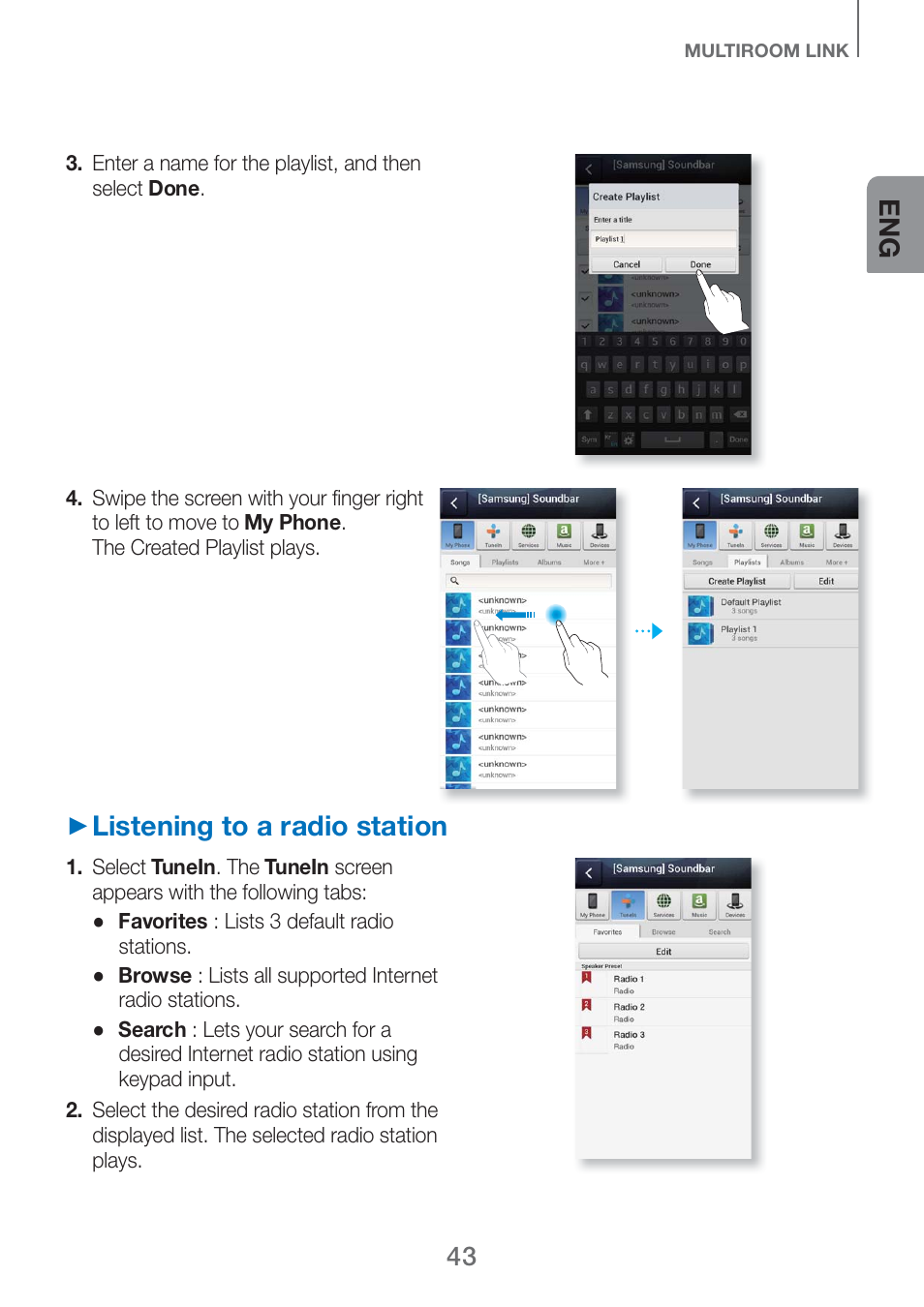 Listening to a radio station | Samsung HW-H750-ZA User Manual | Page 43 / 56