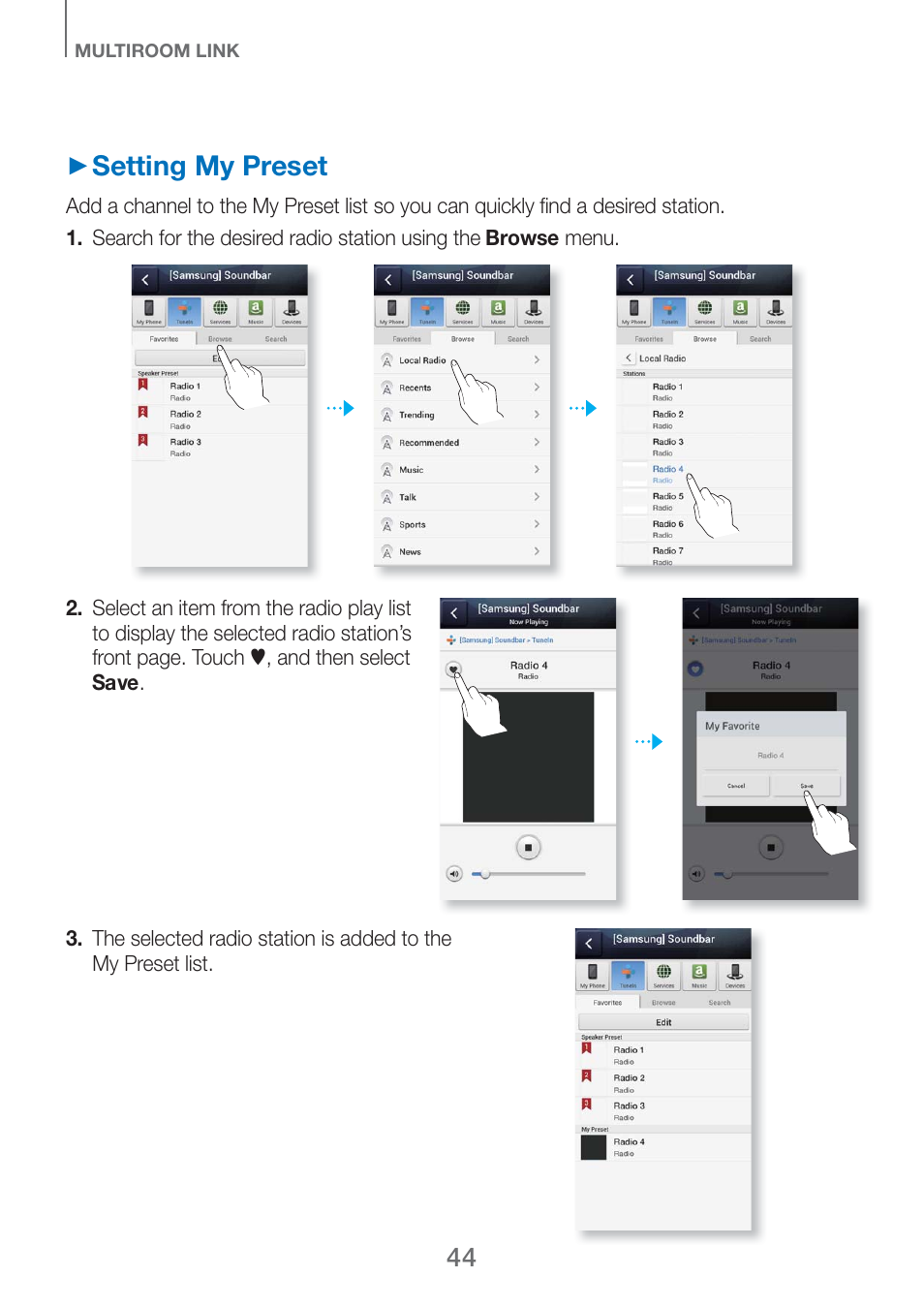 Setting my preset | Samsung HW-H750-ZA User Manual | Page 44 / 56