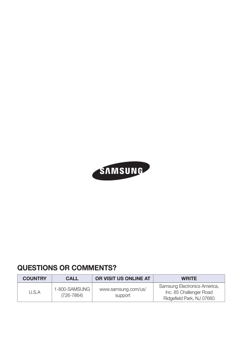 Questions or comments | Samsung HW-H750-ZA User Manual | Page 56 / 56