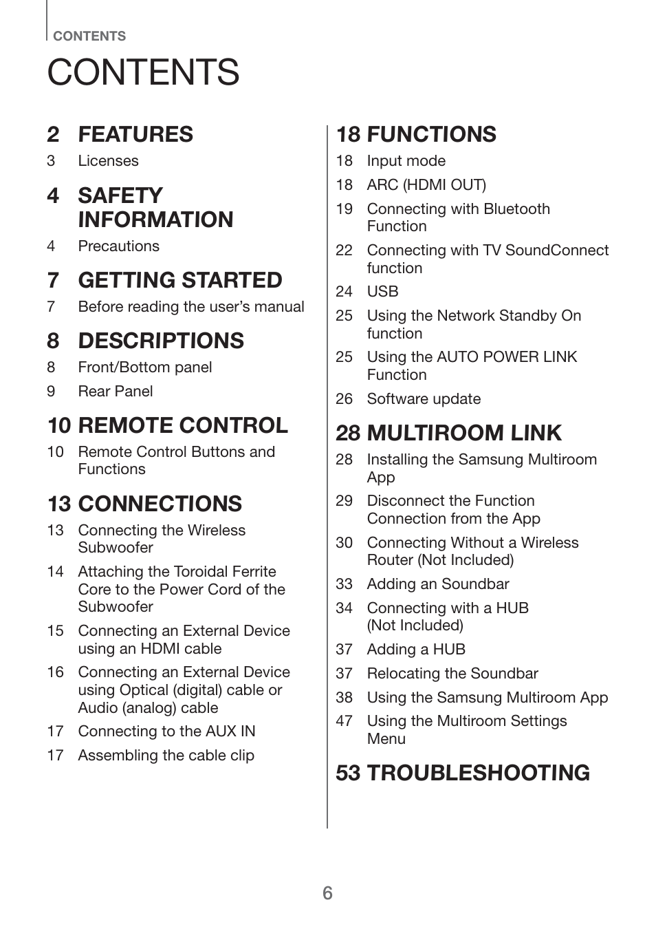 Samsung HW-H750-ZA User Manual | Page 6 / 56