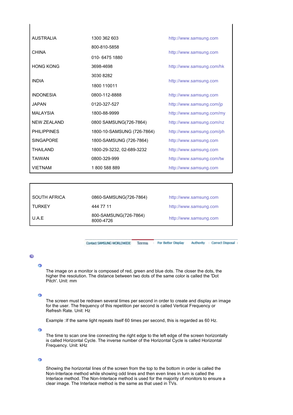 Terms | Samsung LS17HAAKBUXAA User Manual | Page 43 / 48