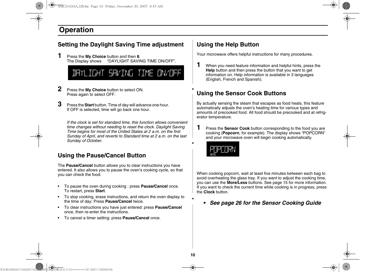 Operation | Amana AMC5143BCW User Manual | Page 10 / 104
