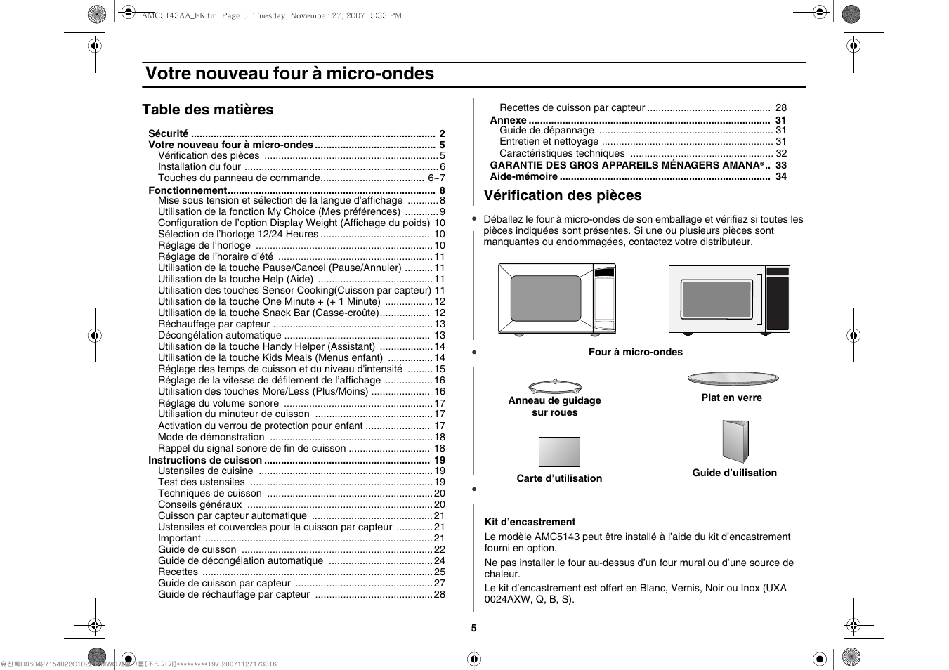 Amana AMC5143BCW User Manual | Page 39 / 104