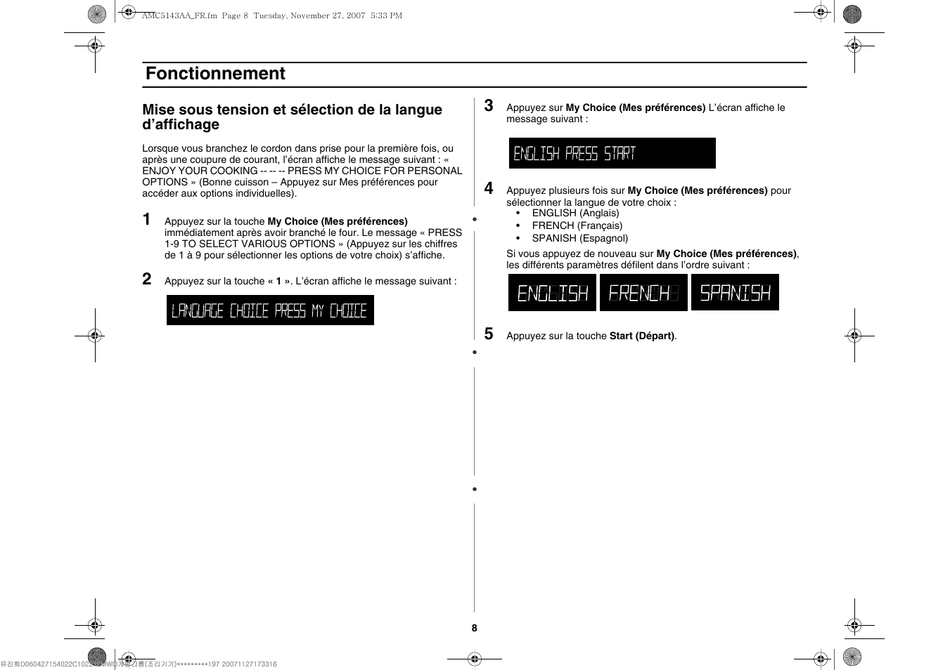 Fonctionnement | Amana AMC5143BCW User Manual | Page 42 / 104