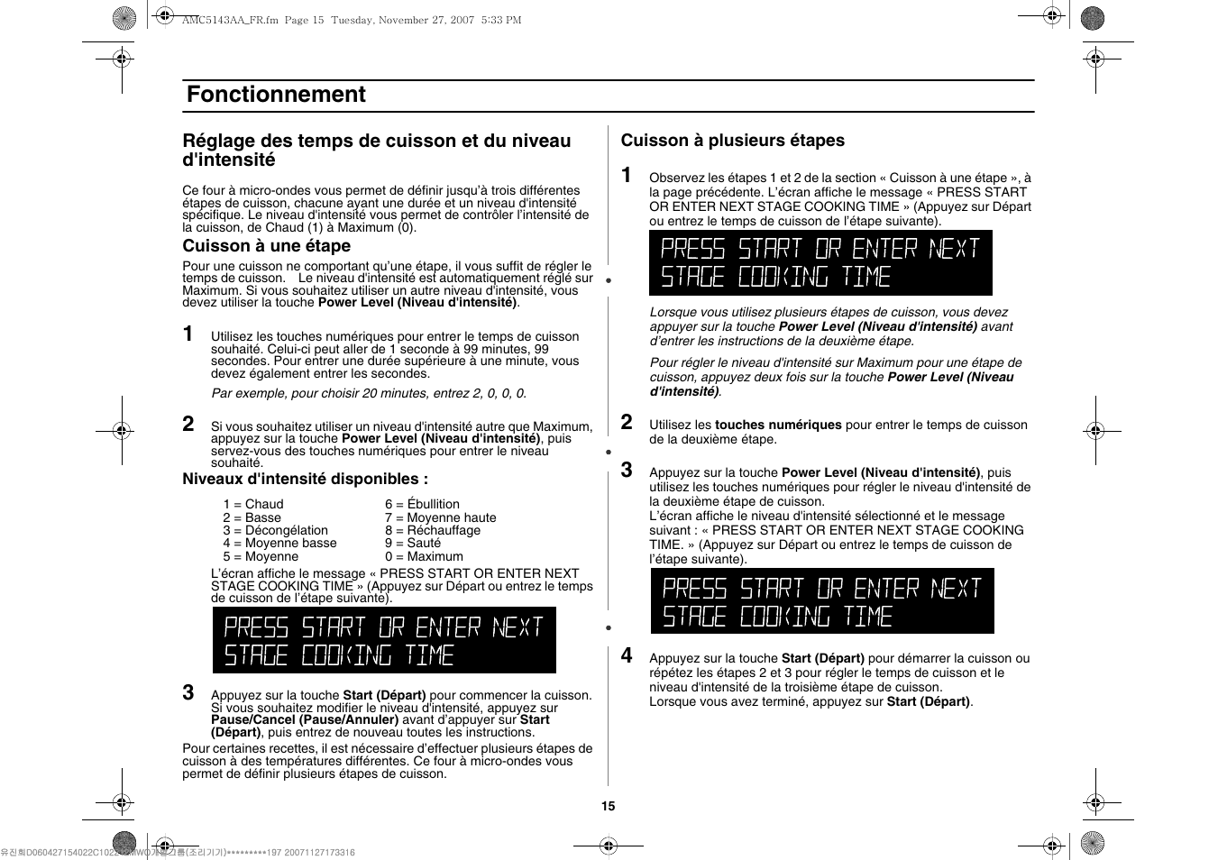 Fonctionnement | Amana AMC5143BCW User Manual | Page 49 / 104