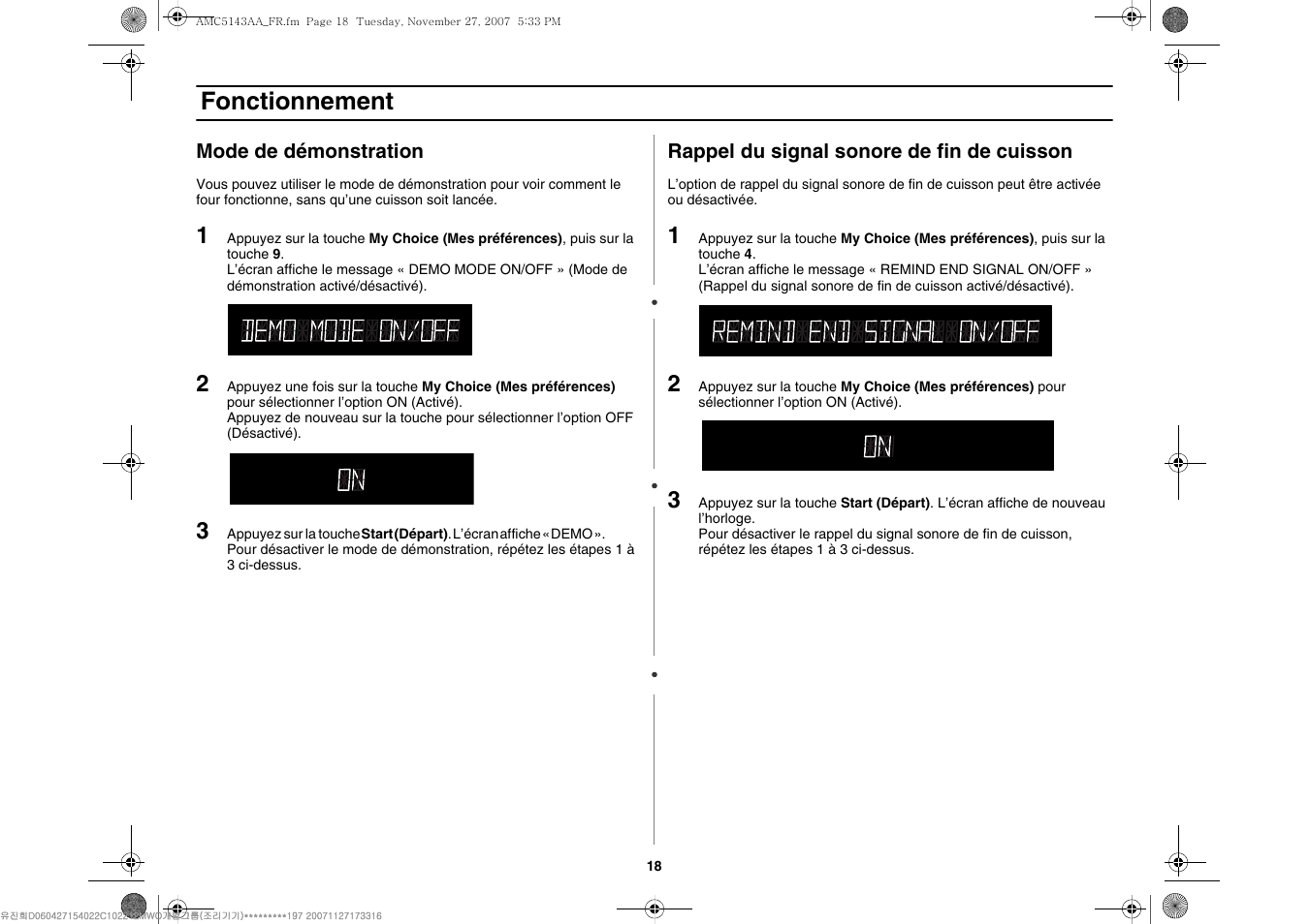 Fonctionnement | Amana AMC5143BCW User Manual | Page 52 / 104