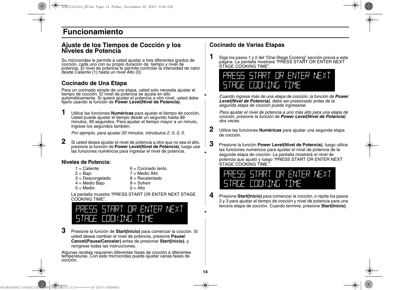 Funcionamiento | Amana AMC5143BCW User Manual | Page 84 / 104
