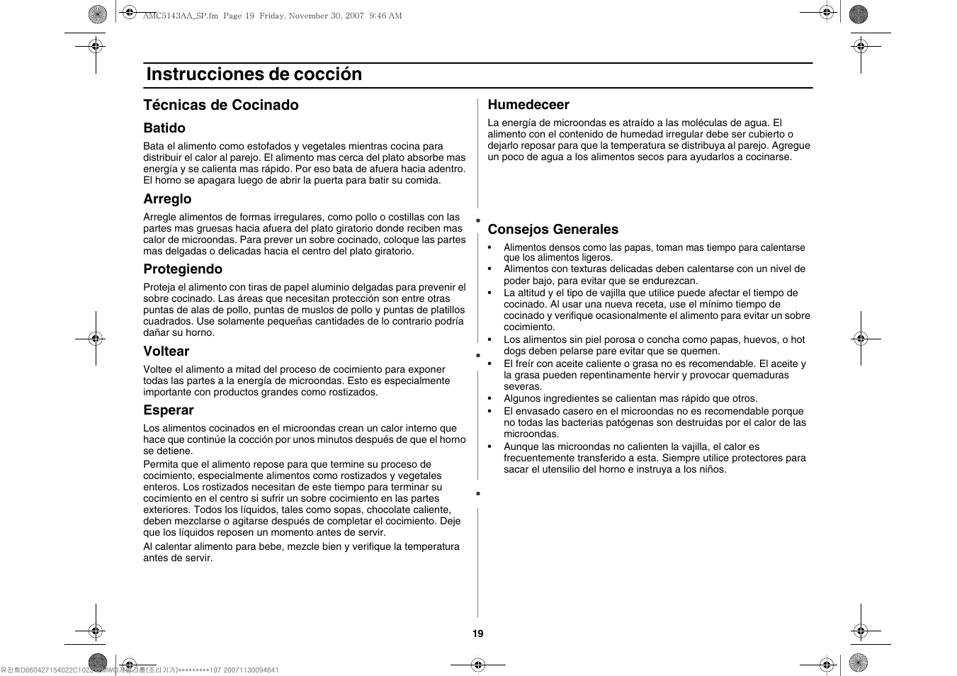 Instrucciones de cocción | Amana AMC5143BCW User Manual | Page 89 / 104