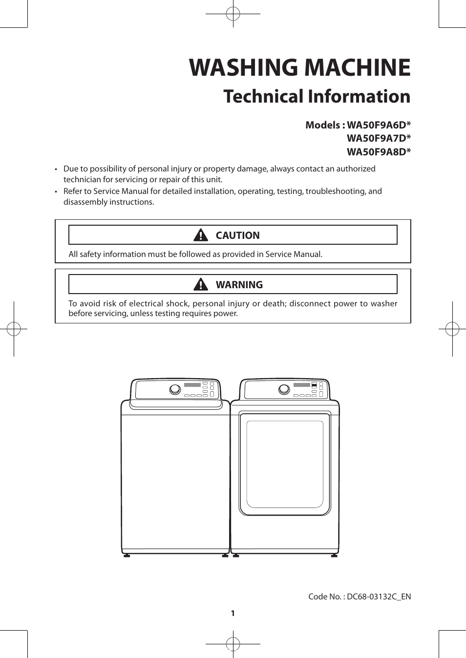 Samsung WA50F9A7DSP-A2 User Manual | 60 pages