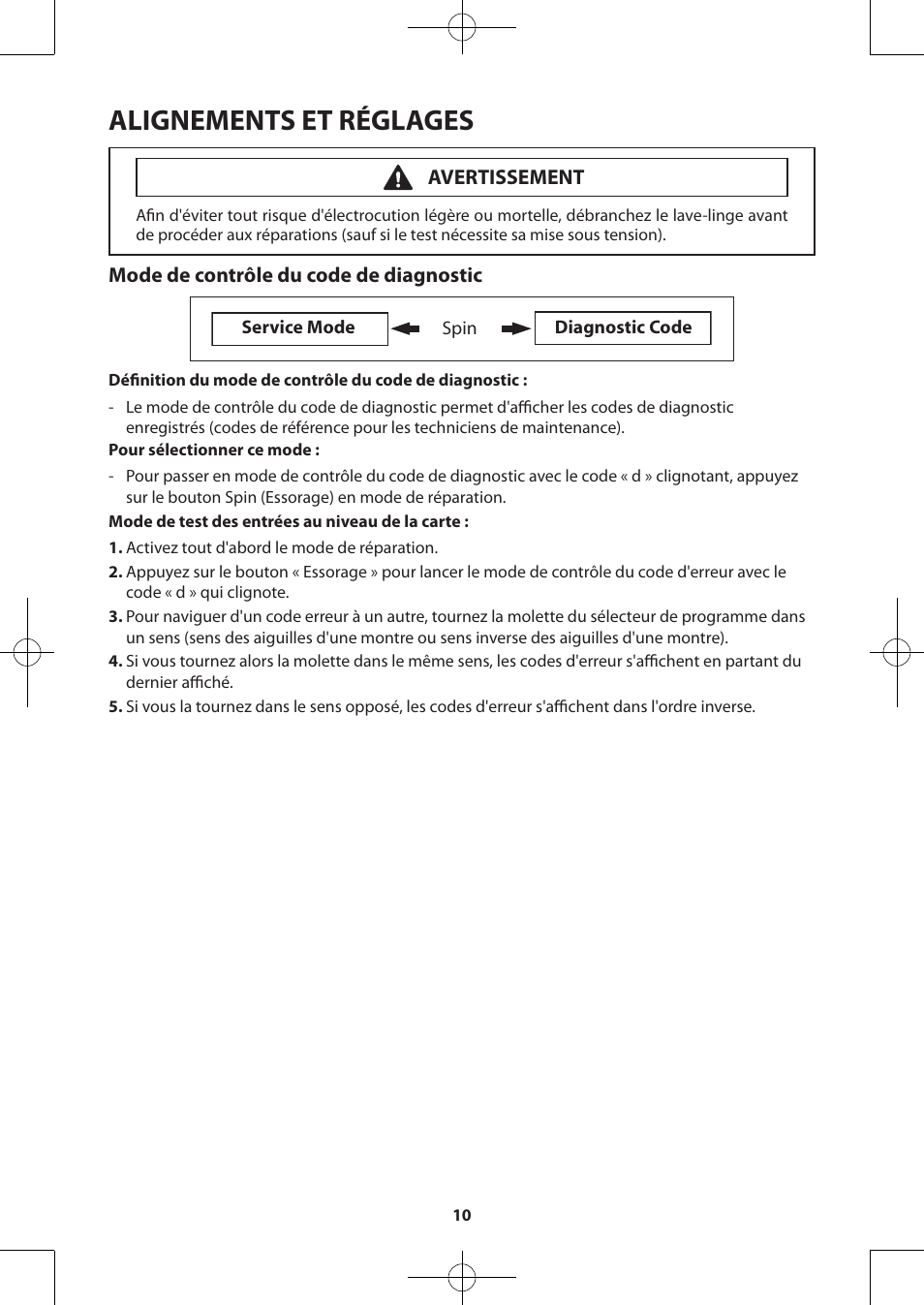 Alignements et réglages | Samsung WA50F9A7DSP-A2 User Manual | Page 50 / 60