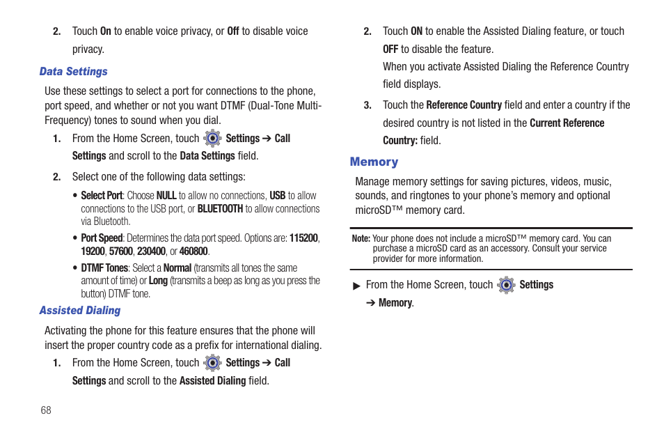 Memory | Samsung SCH-U380HKAVZW User Manual | Page 73 / 137