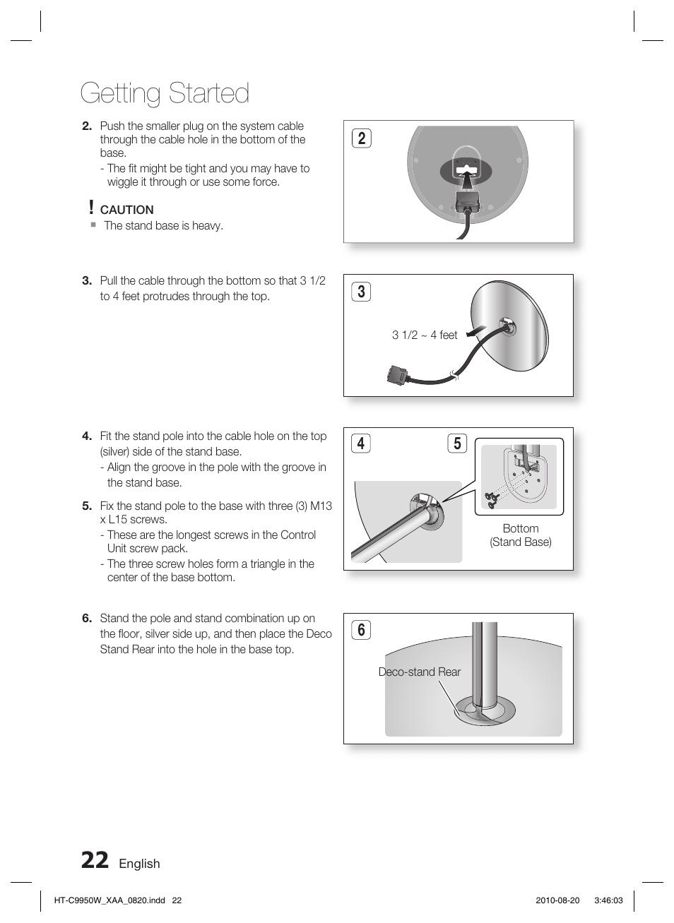 Getting started | Samsung HT-C9950W-XAA User Manual | Page 22 / 85