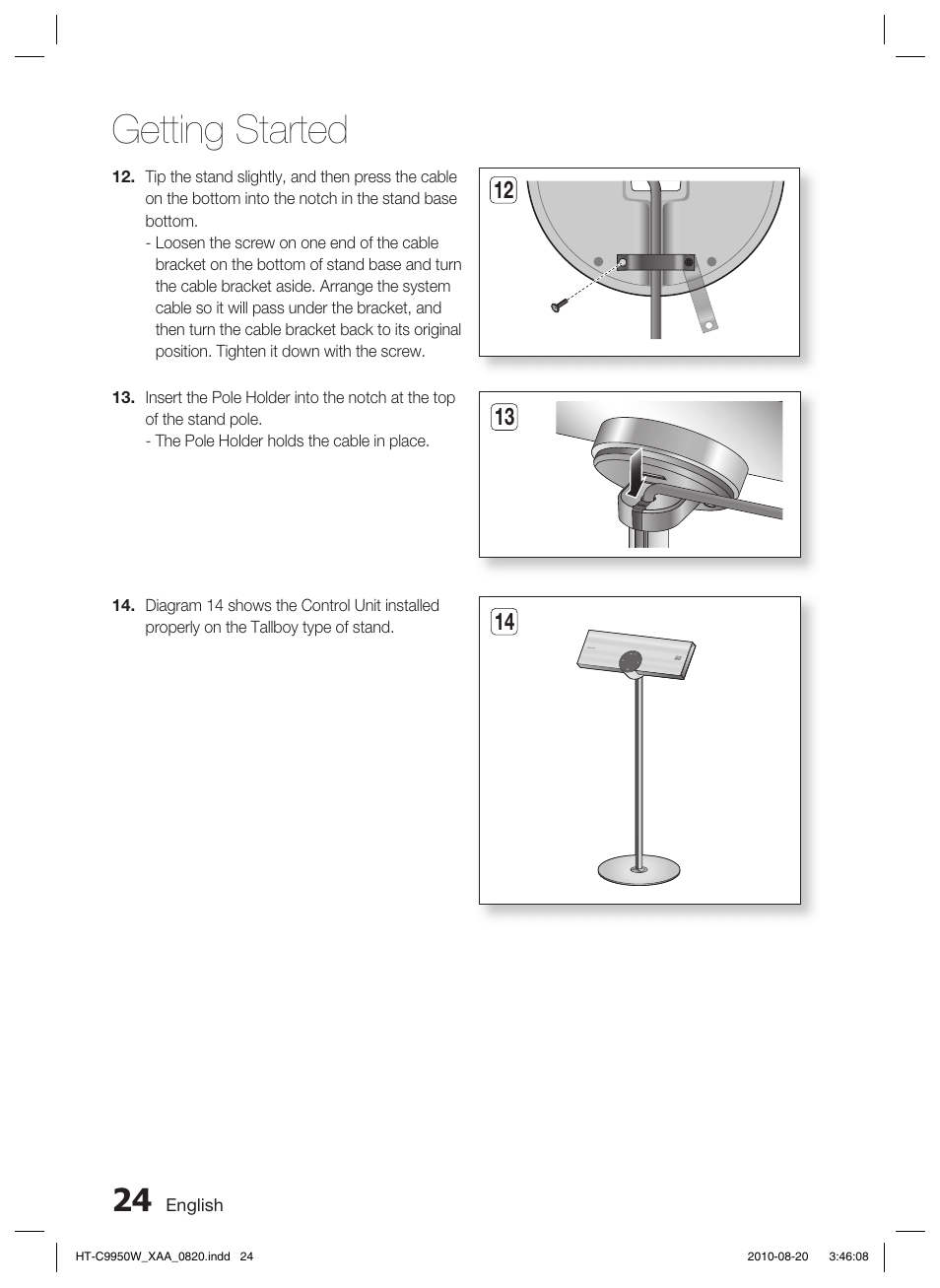 Getting started | Samsung HT-C9950W-XAA User Manual | Page 24 / 85