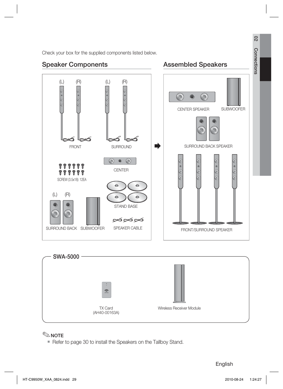 Speaker components assembled speakers | Samsung HT-C9950W-XAA User Manual | Page 29 / 85