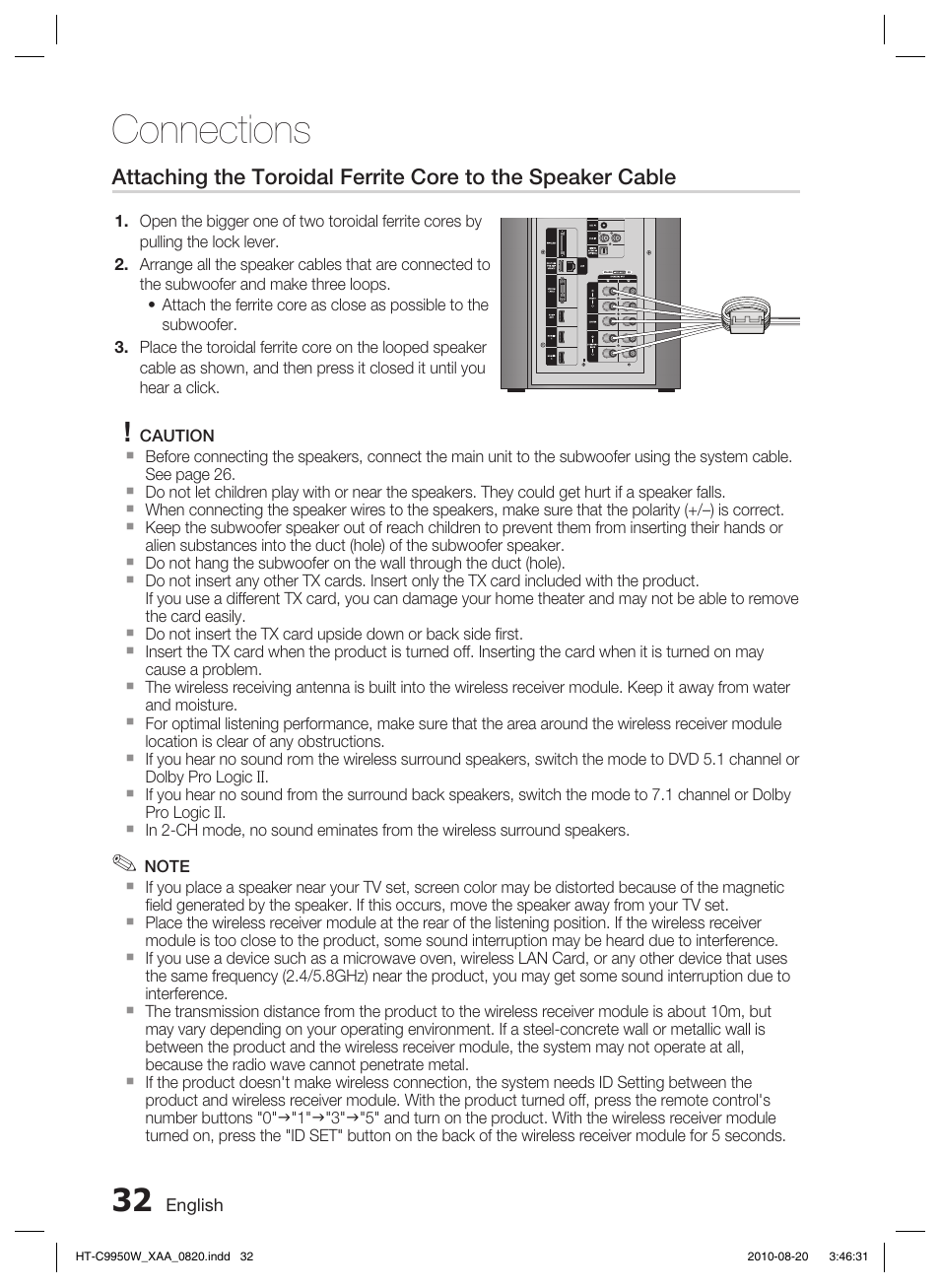 Connections | Samsung HT-C9950W-XAA User Manual | Page 32 / 85