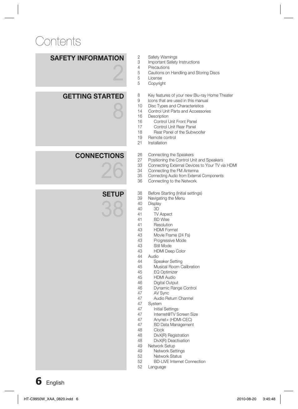 Samsung HT-C9950W-XAA User Manual | Page 6 / 85