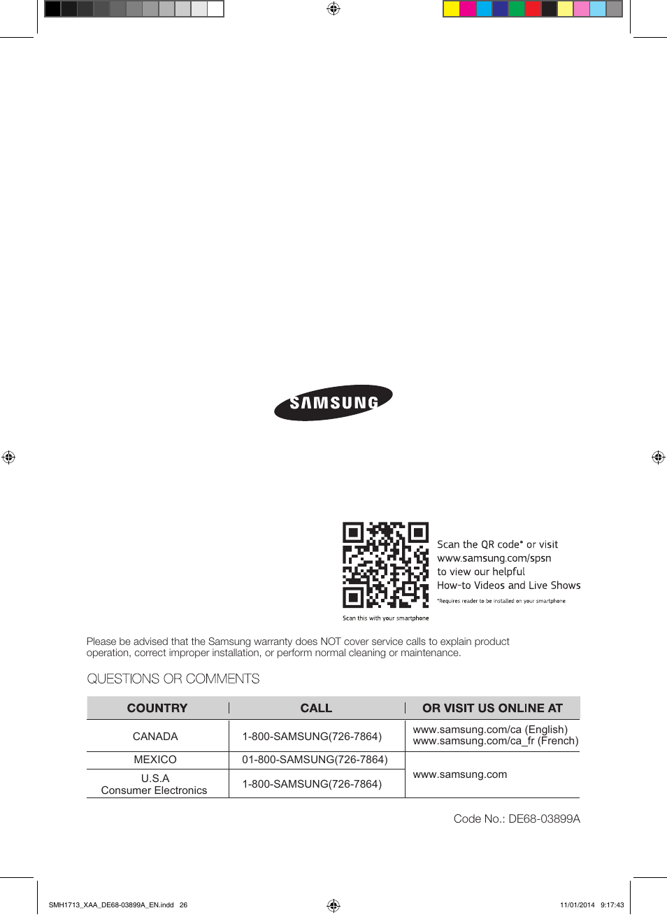 Samsung SMH1713W-XAA User Manual | Page 26 / 52