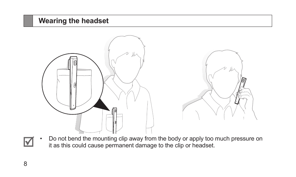 Wearing the headset | Samsung BHM5000NBACSTA User Manual | Page 10 / 70