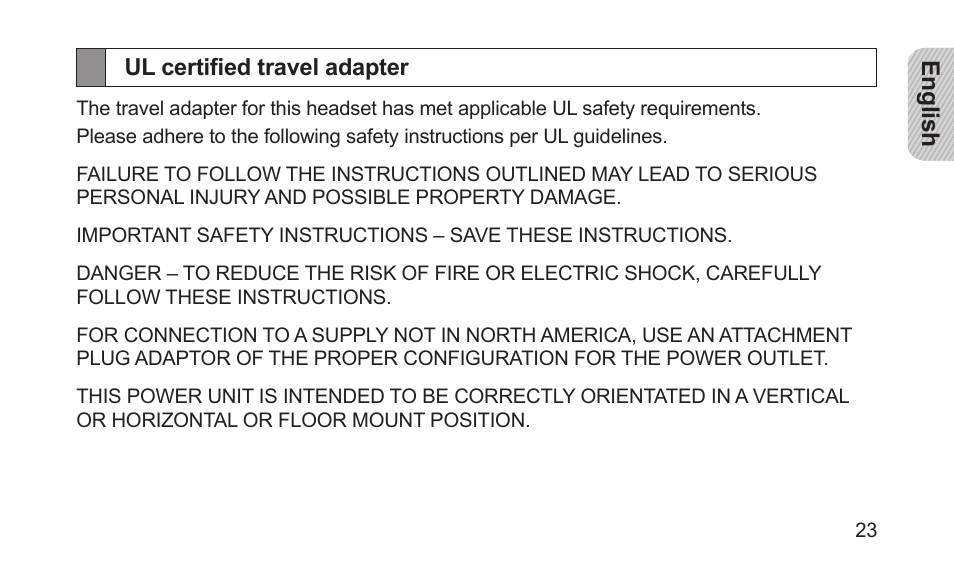 Ul certified travel adapter | Samsung BHM5000NBACSTA User Manual | Page 25 / 70
