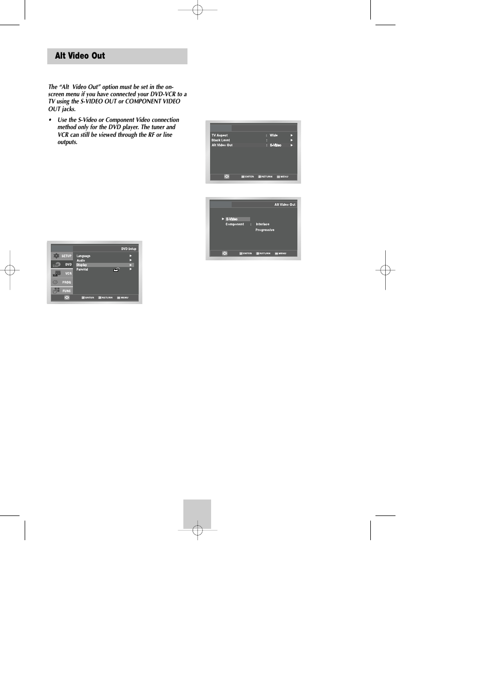 Alt video out | Samsung DVD-V4600A-XAA User Manual | Page 20 / 36