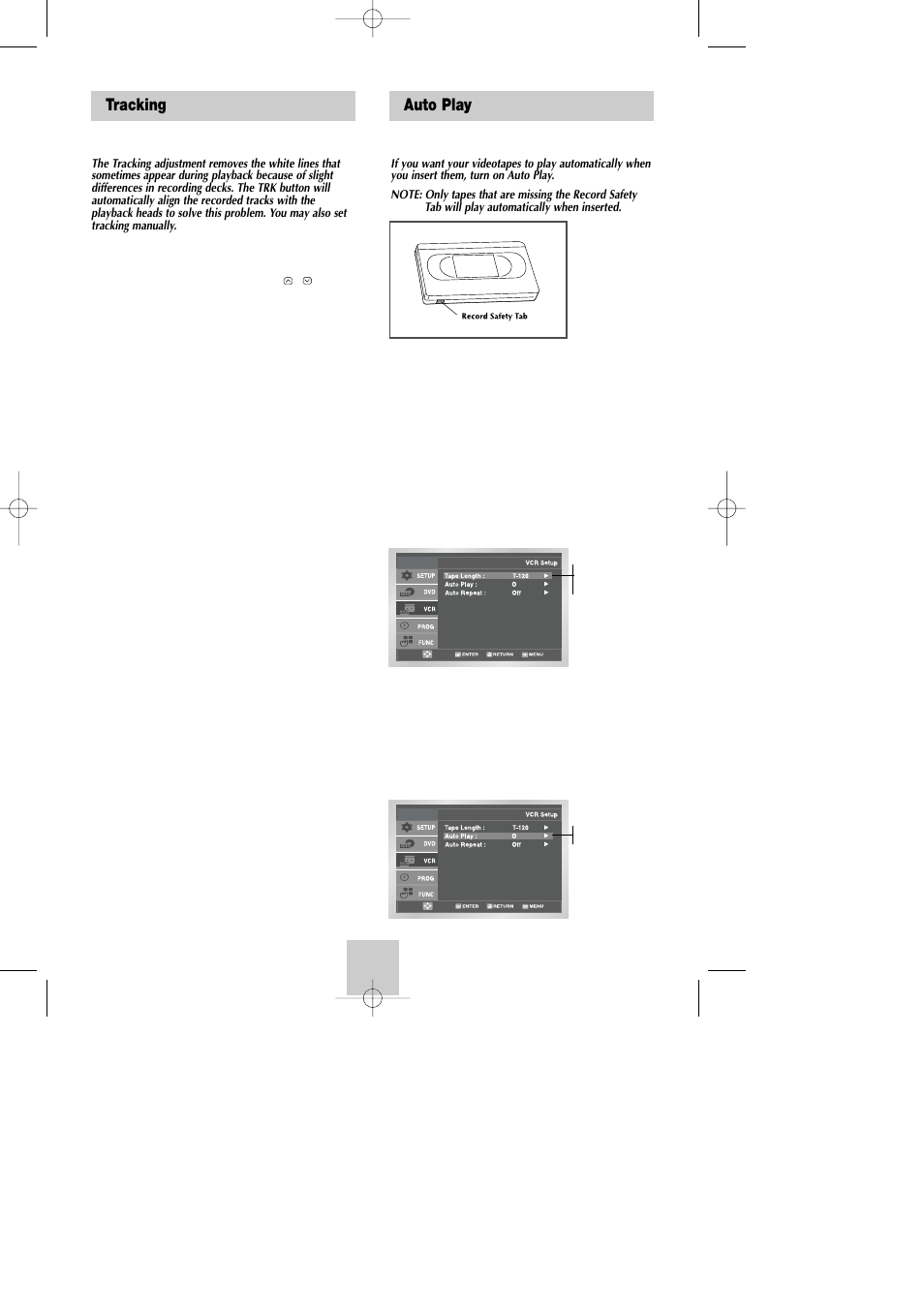 Tracking, Auto play, Tracking auto play | Samsung DVD-V4600A-XAA User Manual | Page 29 / 36