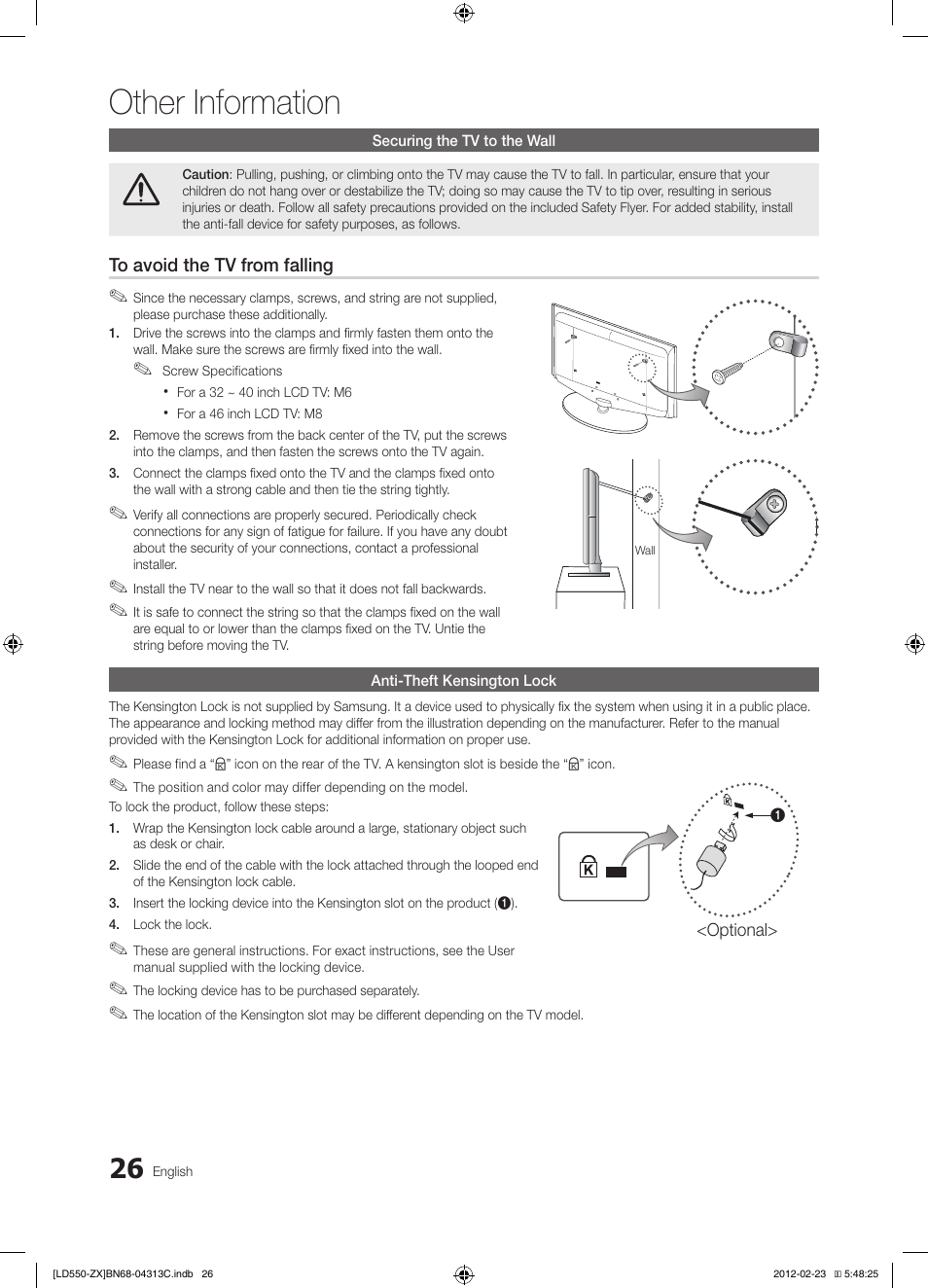 Other information | Samsung LN40E550F7FXZA User Manual | Page 26 / 62
