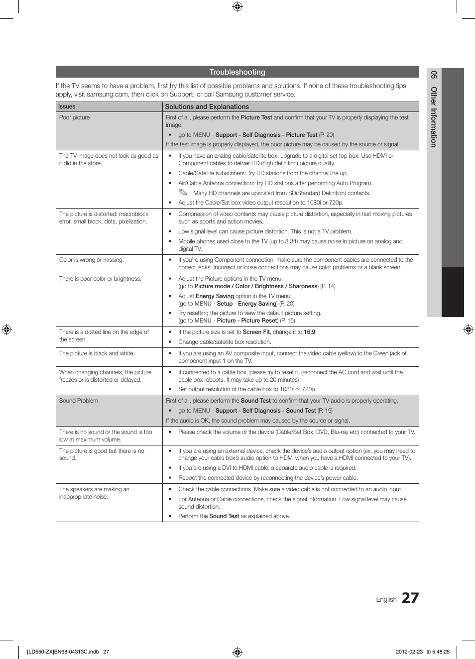 Samsung LN40E550F7FXZA User Manual | Page 27 / 62