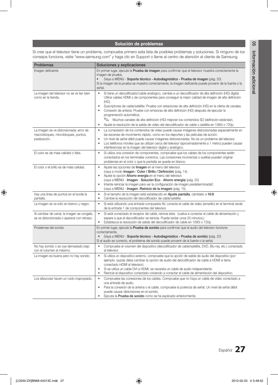 Samsung LN40E550F7FXZA User Manual | Page 57 / 62