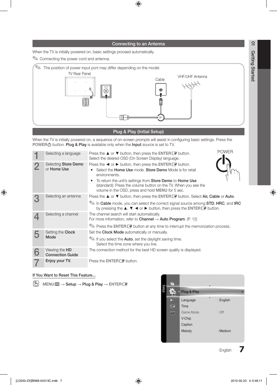 Samsung LN40E550F7FXZA User Manual | Page 7 / 62