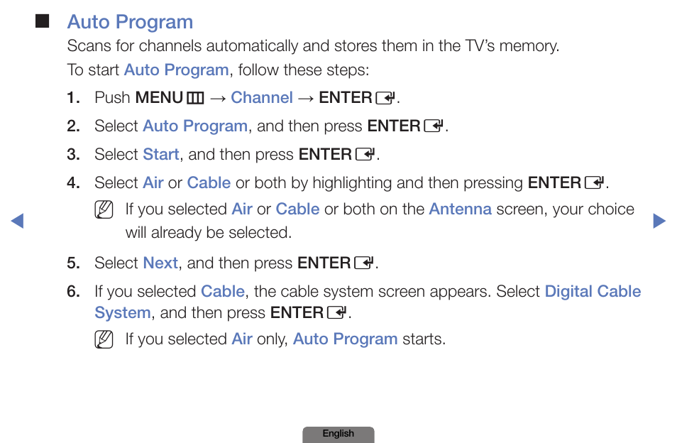 Auto program | Samsung PN51E490B4FXZA User Manual | Page 17 / 195