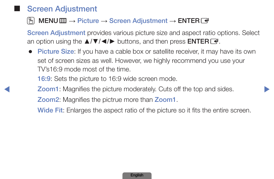 Screen adjustment o | Samsung PN51E490B4FXZA User Manual | Page 23 / 195