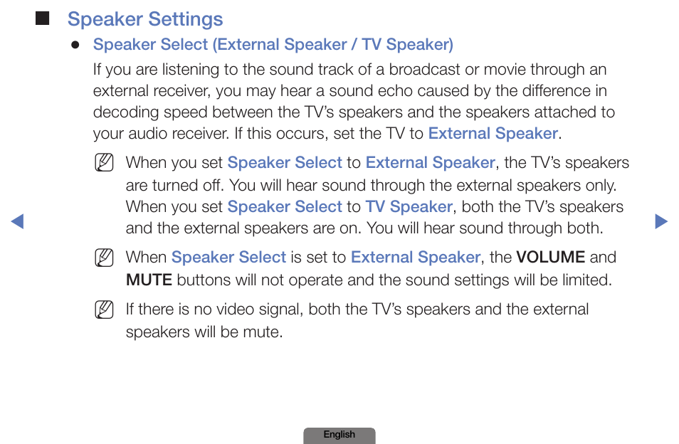 Speaker settings | Samsung PN51E490B4FXZA User Manual | Page 41 / 195