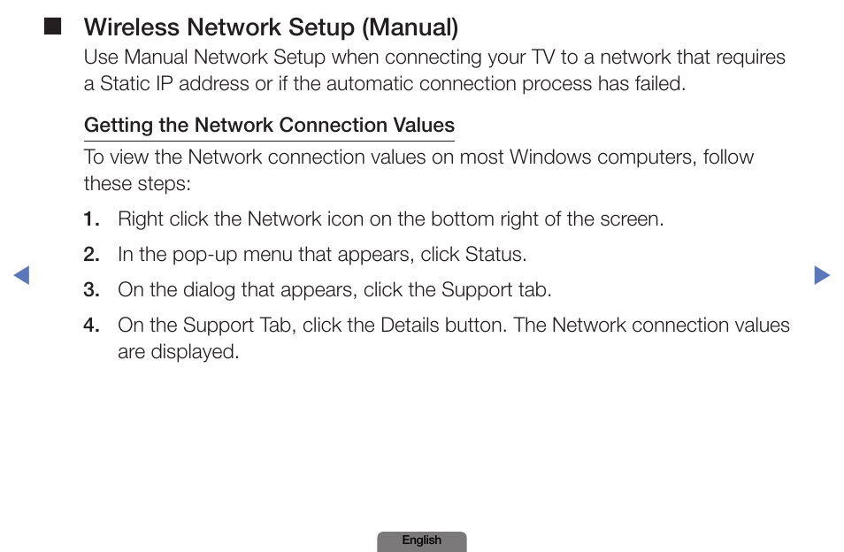 Wireless network setup (manual) | Samsung PN51E490B4FXZA User Manual | Page 70 / 195