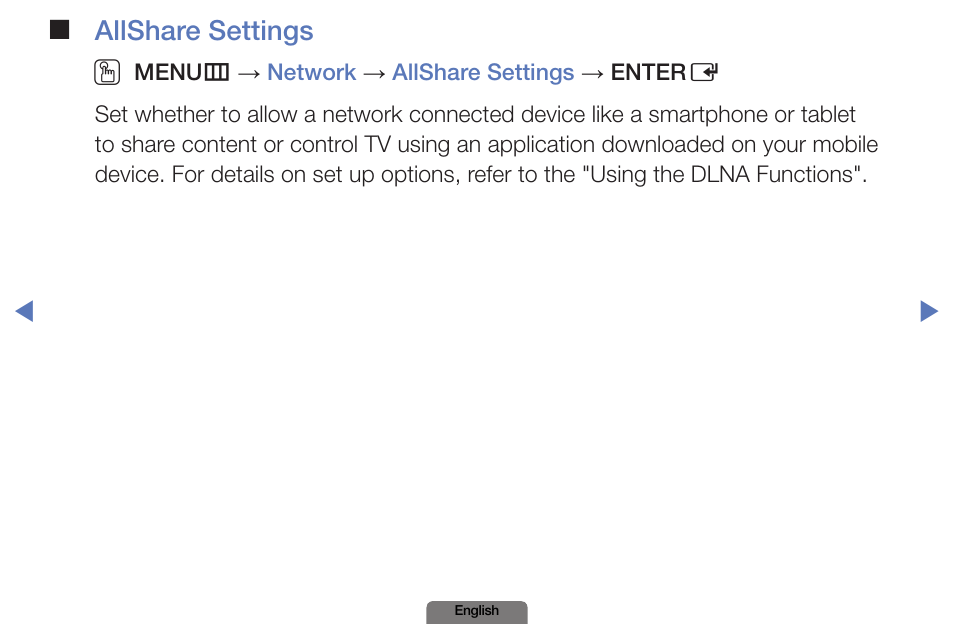 Allshare settings o | Samsung PN51E490B4FXZA User Manual | Page 80 / 195