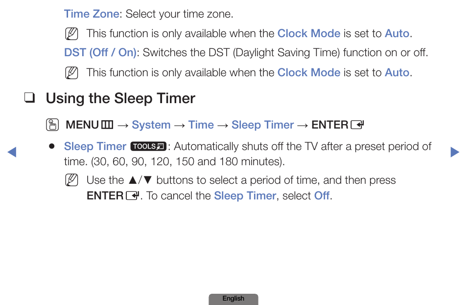 Using the sleep timer | Samsung PN51E490B4FXZA User Manual | Page 85 / 195