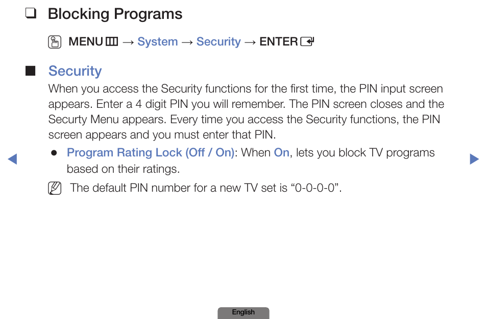 Blocking programs | Samsung PN51E490B4FXZA User Manual | Page 90 / 195