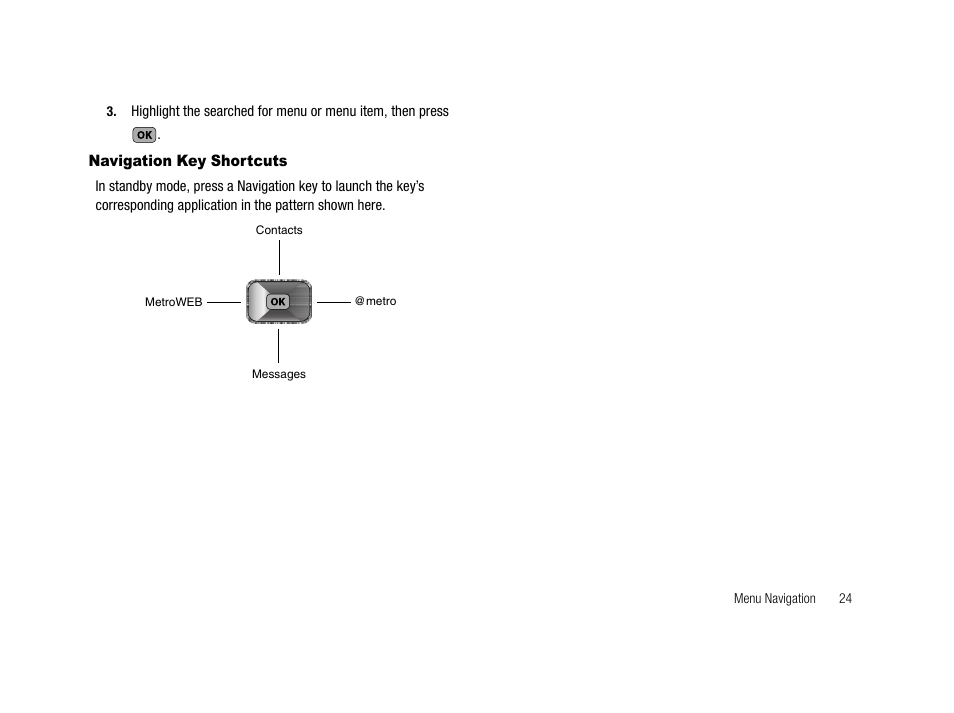 Navigation key shortcuts | Samsung SCH-R210LSAMTR User Manual | Page 27 / 112