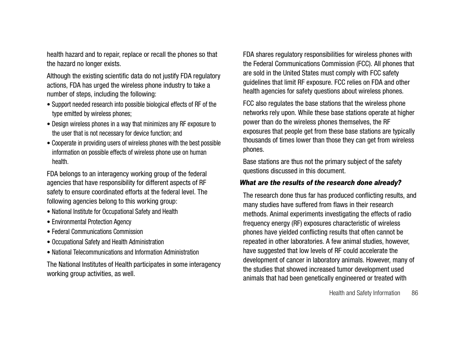 What are the results of the research done already | Samsung SCH-R210LSAMTR User Manual | Page 89 / 112