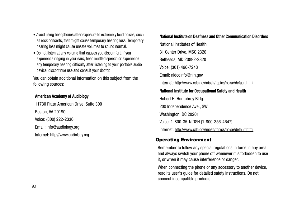 Operating environment | Samsung SCH-R210LSAMTR User Manual | Page 96 / 112