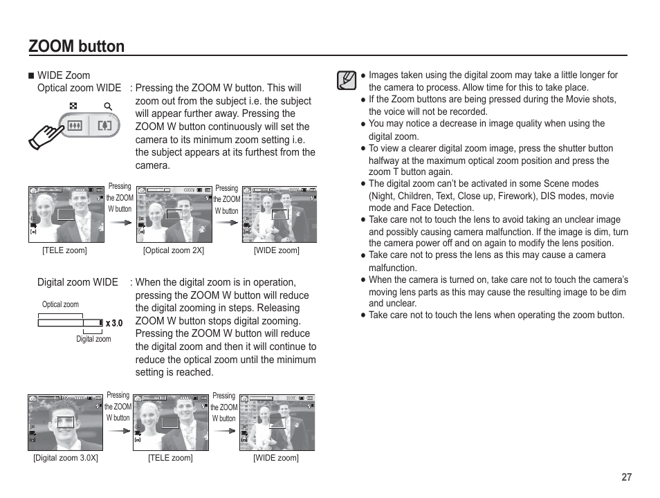 Zoom button | Samsung EC-SL105ZBDBUS User Manual | Page 28 / 98