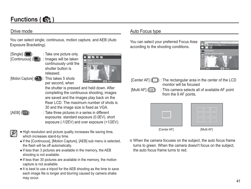 Functions ( ) | Samsung EC-SL105ZBDBUS User Manual | Page 42 / 98