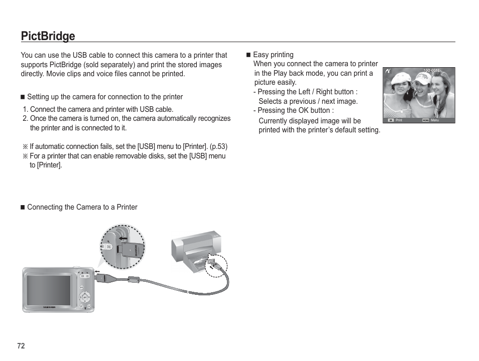 Pictbridge | Samsung EC-SL105ZBDBUS User Manual | Page 73 / 98