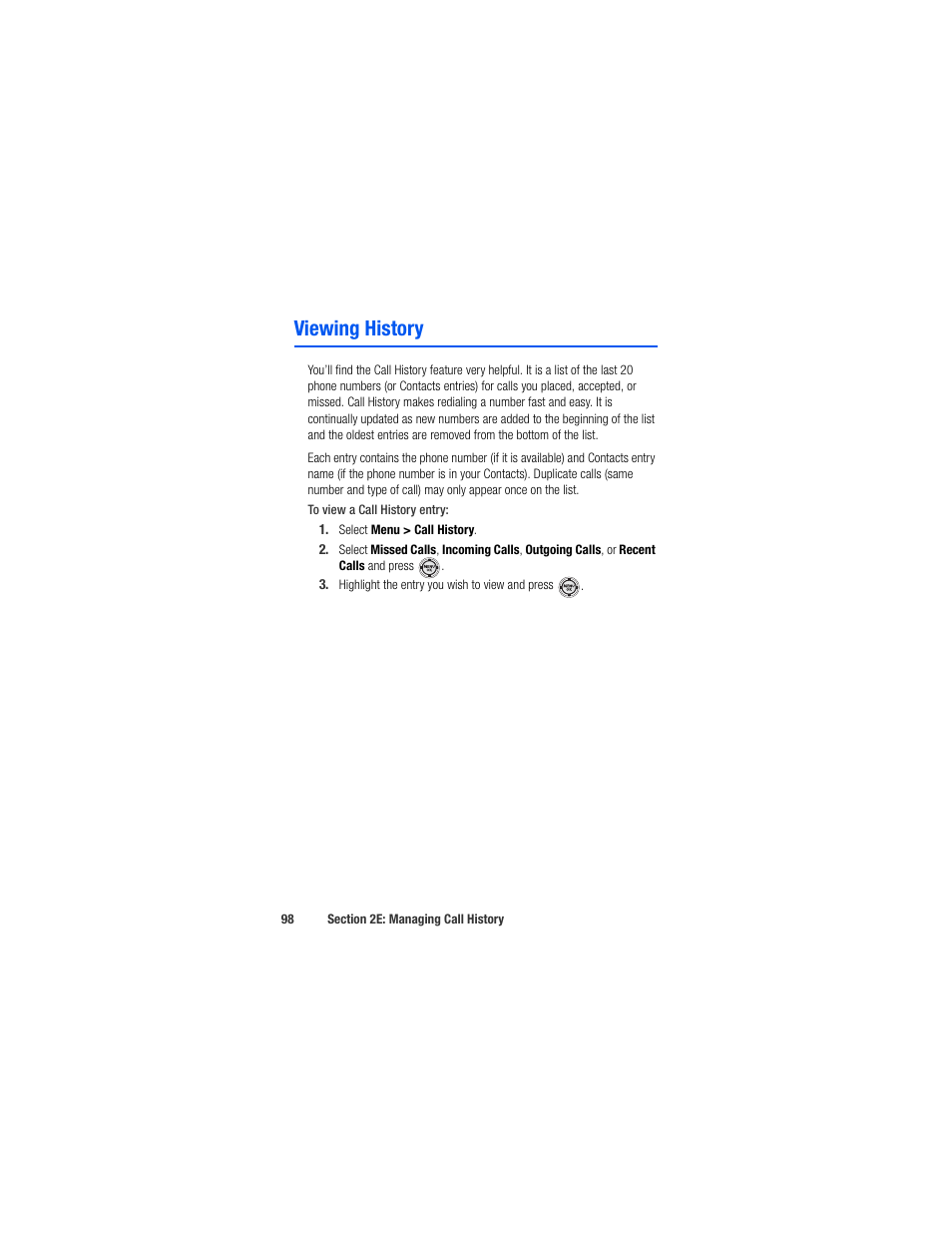 Viewing history | Samsung SPH-M520ZSAQST User Manual | Page 124 / 287