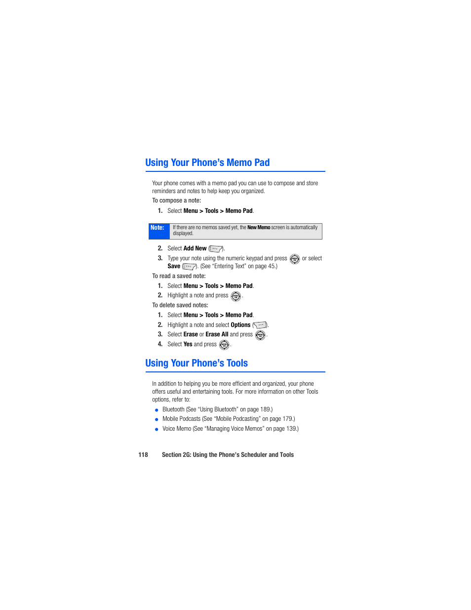 Using your phone’s memo pad, Using your phone’s tools | Samsung SPH-M520ZSAQST User Manual | Page 144 / 287