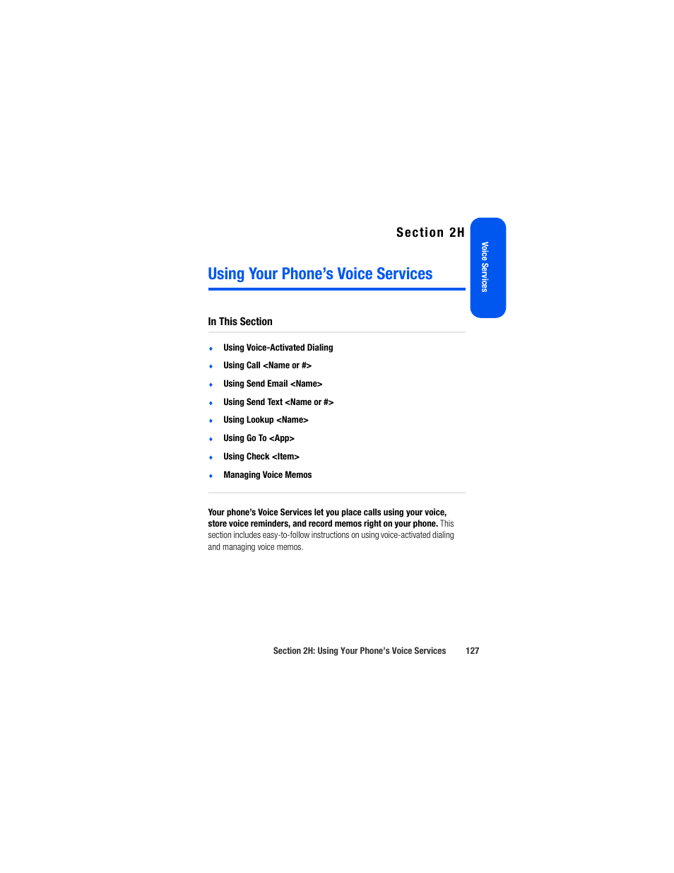 Using your phone’s voice services, 2h. using your phone’s voice services | Samsung SPH-M520ZSAQST User Manual | Page 153 / 287