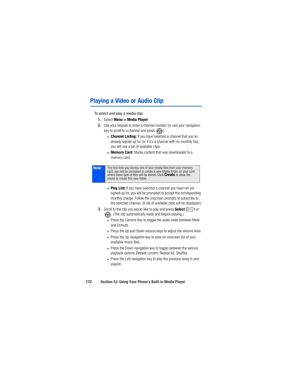 Playing a video or audio clip | Samsung SPH-M520ZSAQST User Manual | Page 198 / 287