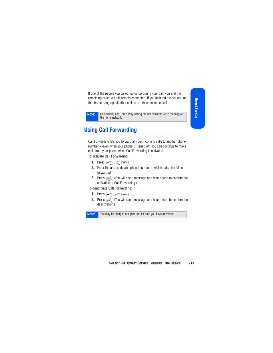 Using call forwarding | Samsung SPH-M520ZSAQST User Manual | Page 239 / 287