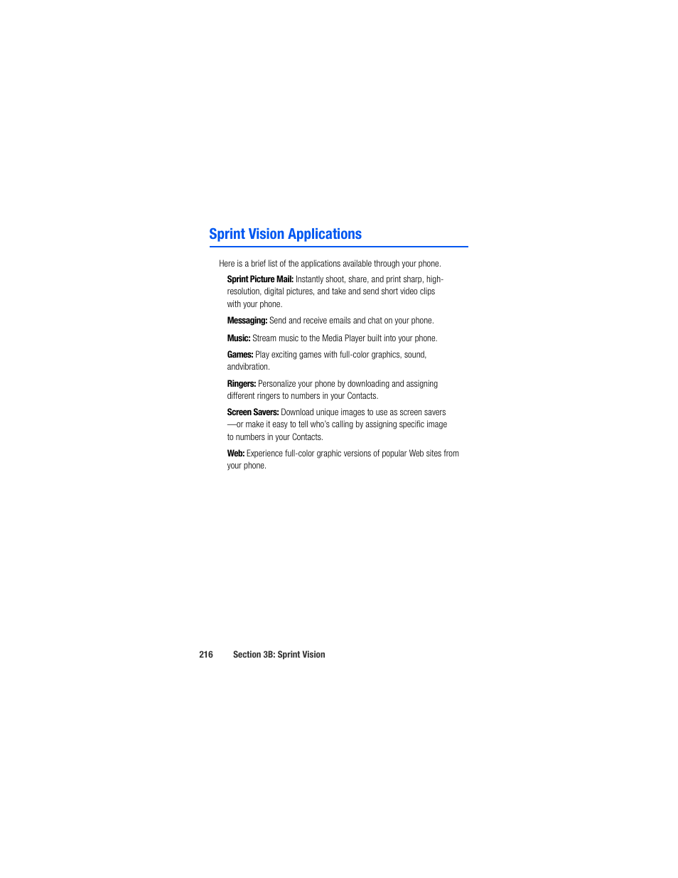 Sprint vision applications | Samsung SPH-M520ZSAQST User Manual | Page 242 / 287