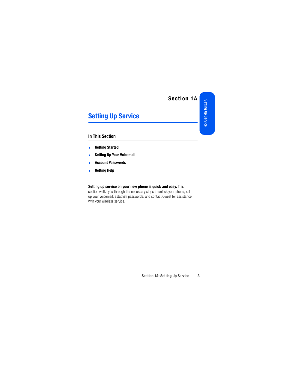 Setting up service, 1a. setting up service | Samsung SPH-M520ZSAQST User Manual | Page 29 / 287